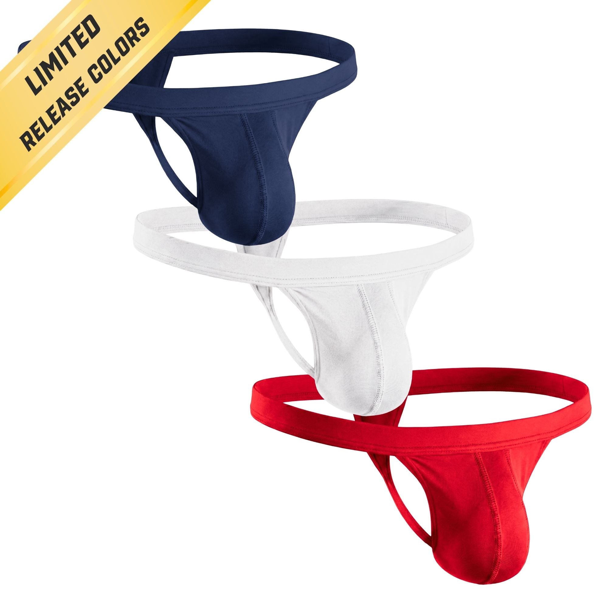 Modal 0in Thong No Fly 3pk Navy Blue/Red/White