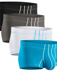 Nylon 3in Boxer Briefs No Fly 4pk Black/Cyan/Gray/White