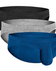 Modal 0in Bikini Briefs No Fly 3pk Black/Blue/Gray