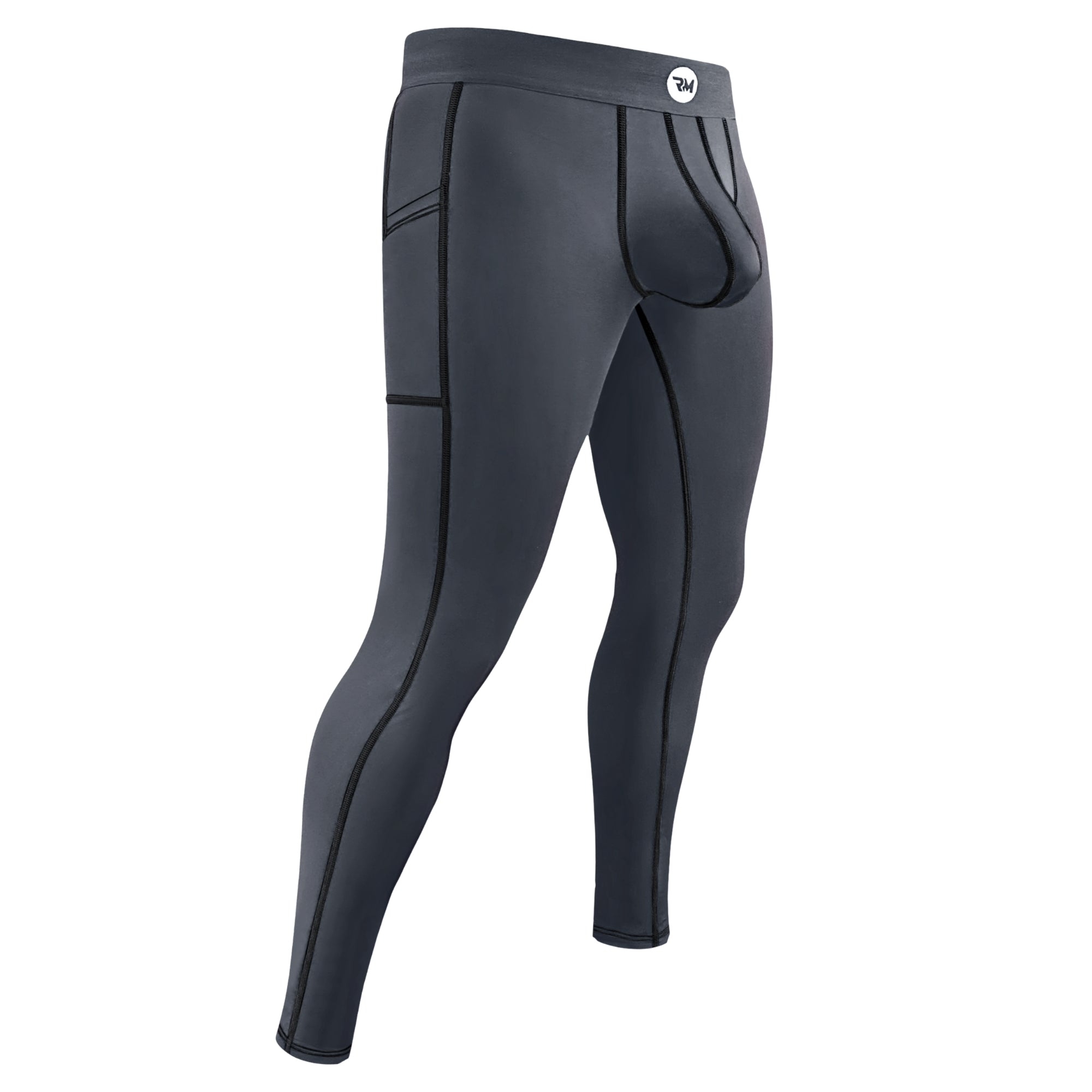 Nylon 28in Leggings No Fly 1pk Gray - Black Stitch – Real Men