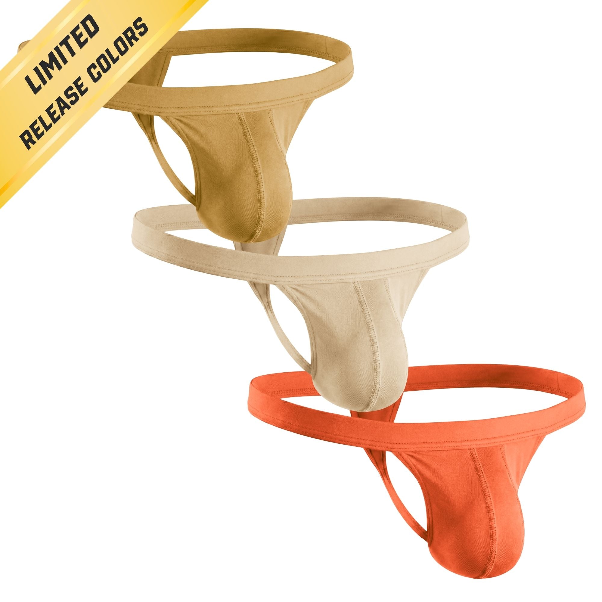 Modal 0in Thong No Fly 3pk Gold/Orange Brick/Sand