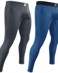 Nylon 28in Leggings Leggings No Fly 2pk Blue/Gray