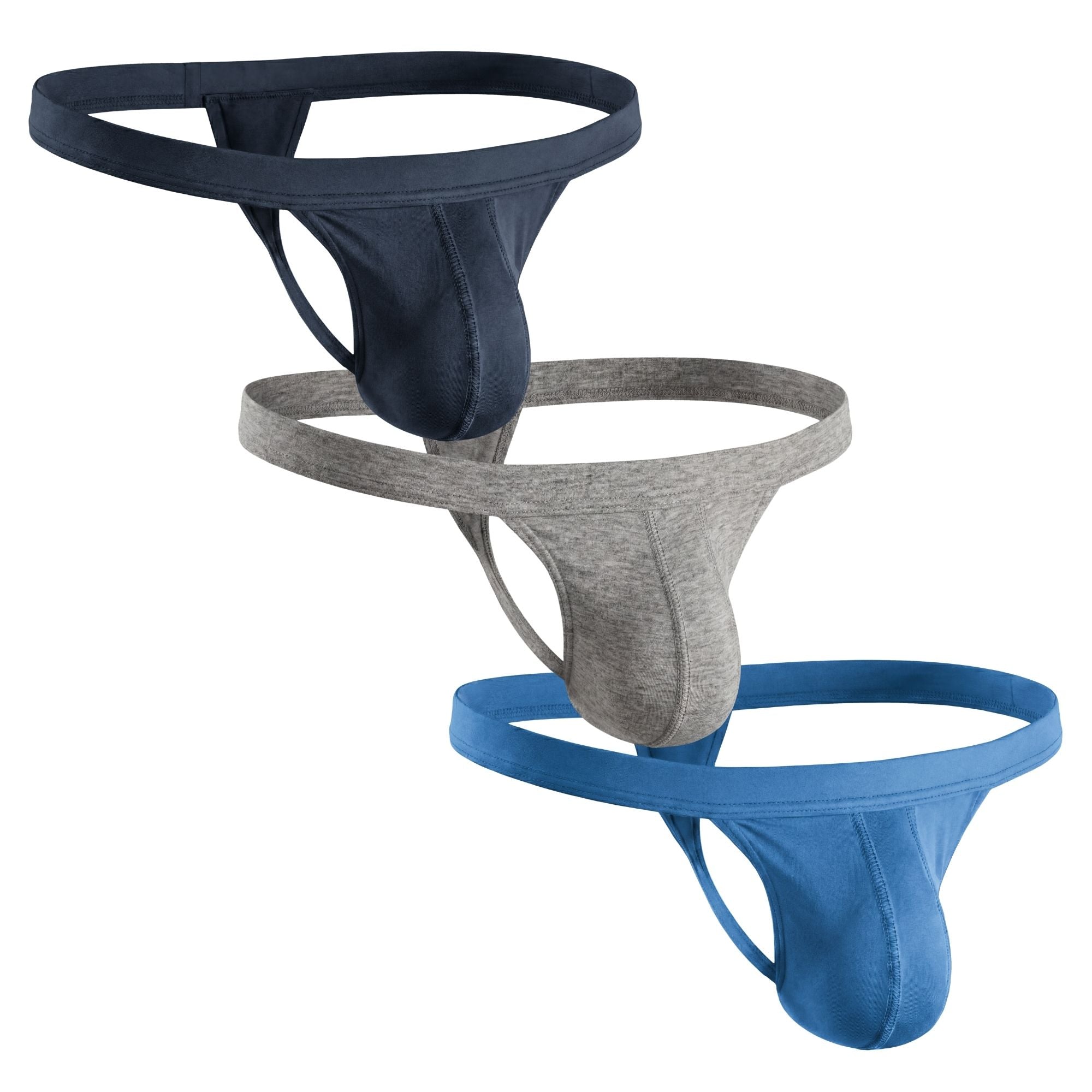 Modal 0in Thong No Fly 3pk Blue/Heather Gray/Slate