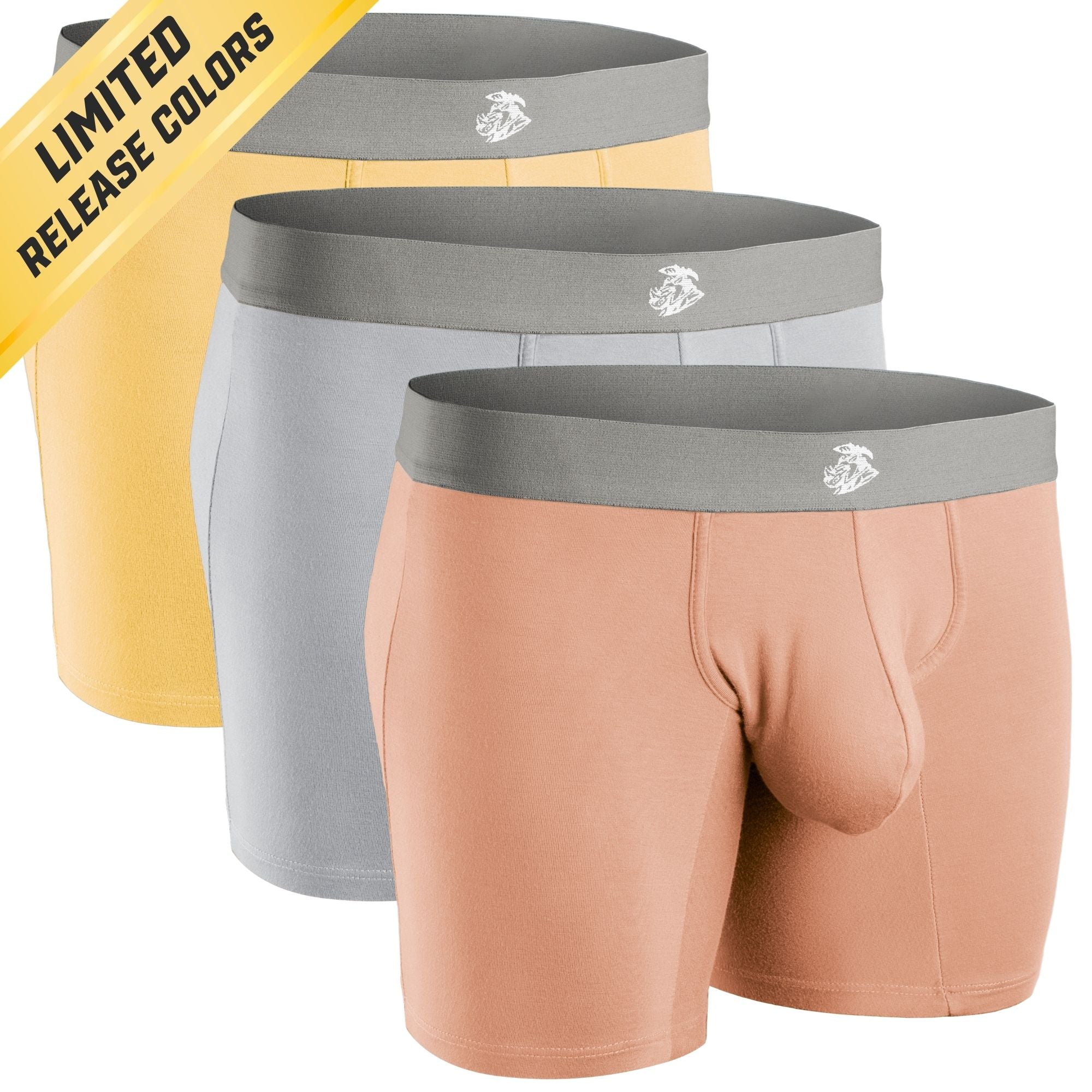 Modal 7in Boxer Briefs No Fly 3pk Lemon Icing/Nimbus Cloud/Peach Dust