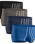 Nylon 3in Boxer Briefs No Fly 4pk Black/Dark Blue/Gray/Light Blue