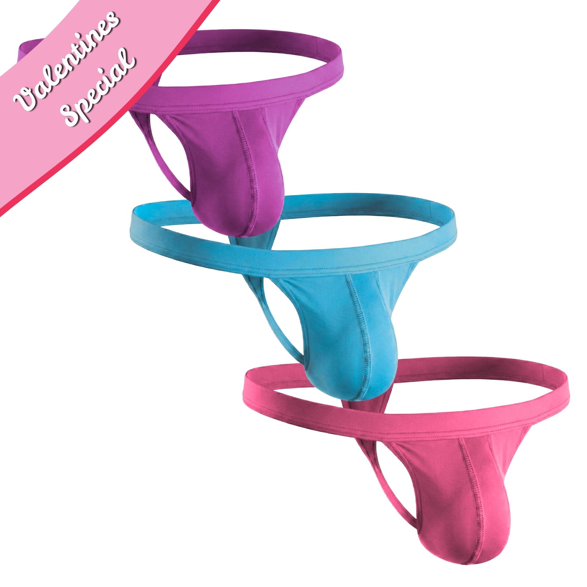 Modal 0in Thong No Fly 3pk Light Red/Sky Blue/Mulberry