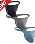 Bamboo 0in Thong No Fly 3pk Black/Blue/Gray