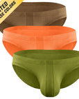 Modal 0in Ares Ascent Low-Rise Bikini Briefs No Fly 3pk Brown/Olive Green/Orange