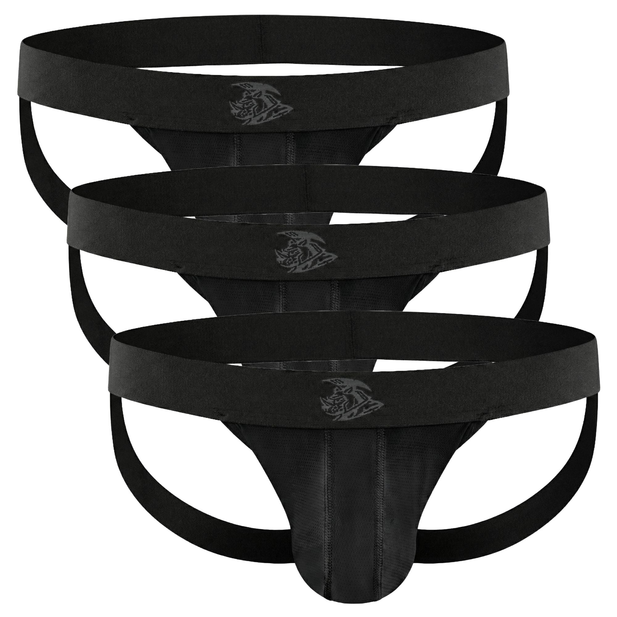 Nylon 0in Mesh Jockstrap No Fly 3pk Black