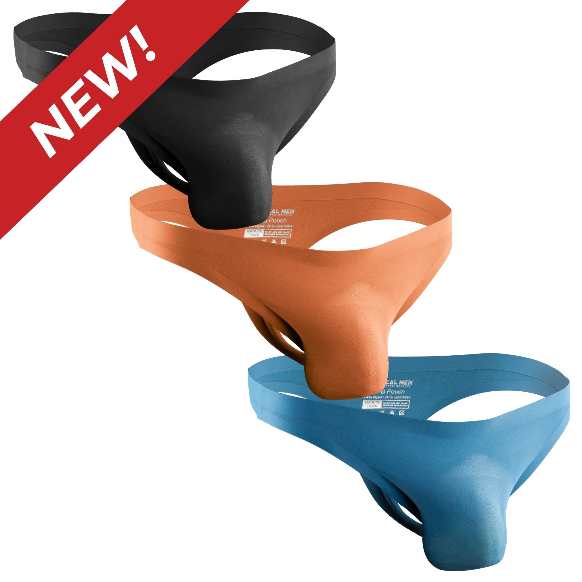 Tanga de nailon sin costuras 0in sin abertura 3pk negro/crepúsculo/rojo piedra