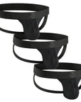 Nylon 0in Mesh Jockstrap No Fly 3pk Black
