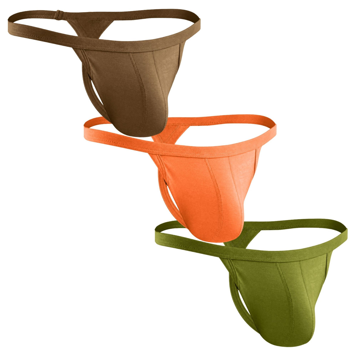Modal 0in Thong No Fly 3pk Brown/Olive Green/Orange