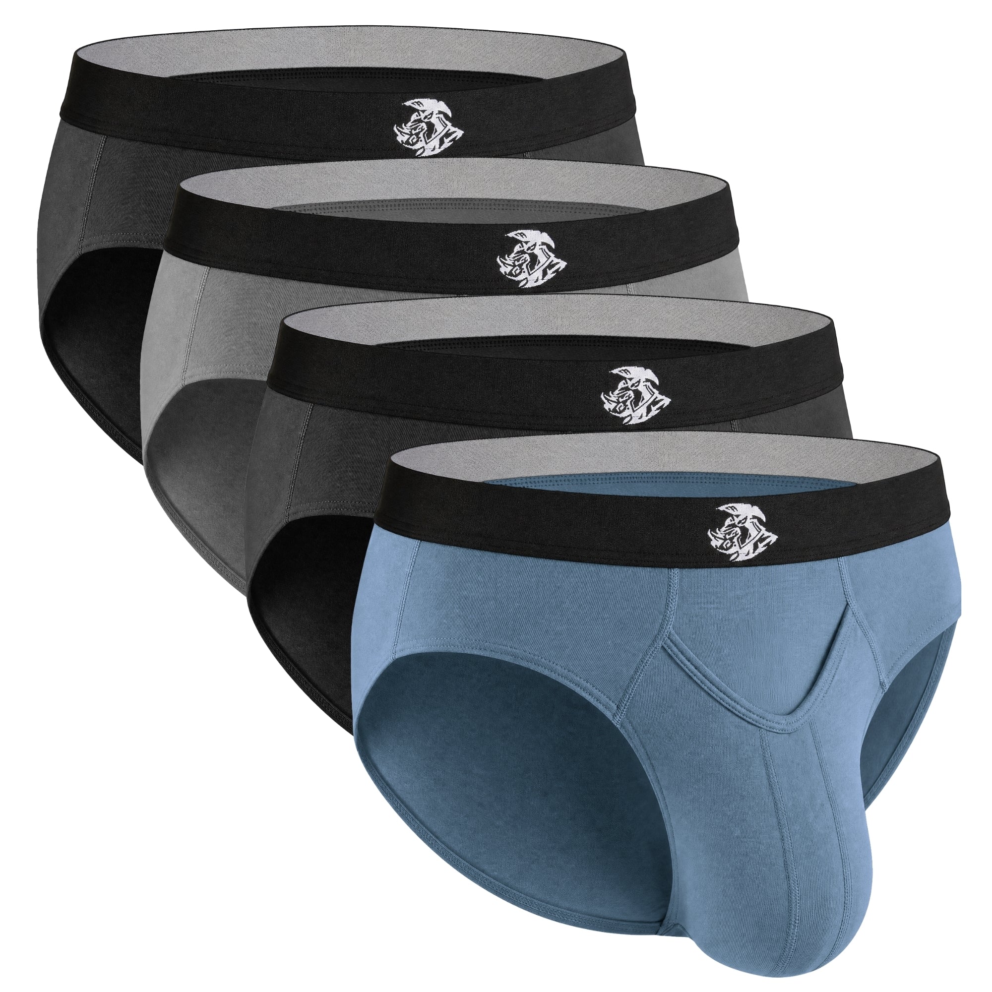 Bamboo 0in Briefs V-Fly 4pk Black/Black/Blue/Gray