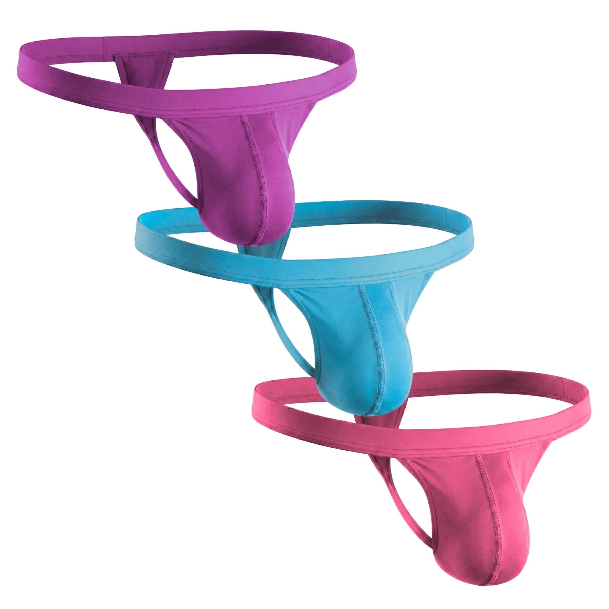 Modal 0in Thong No Fly 3pk Light Red/Sky Blue/Mulberry