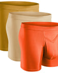 Modal 7in Boxer Briefs V-Fly 3pk Gold/Orange Brick/Sand