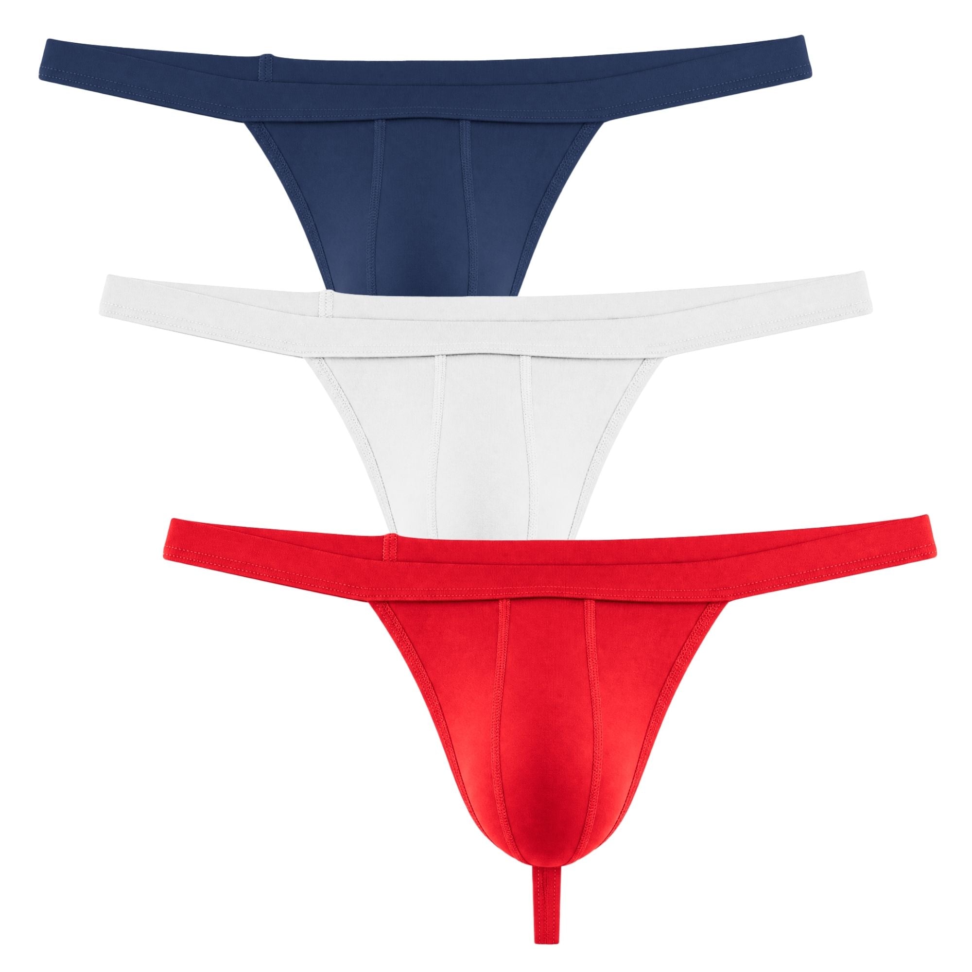 Modal 0in Thong No Fly 3pk Navy Blue/Red/White