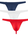 Modal 0in Thong No Fly 3pk Navy Blue/Red/White