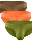 Modal 0in Ares Ascent Low-Rise Bikini Briefs No Fly 3pk Brown/Olive Green/Orange