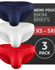 Modal 0in Low-Rise Bikini Briefs No Fly 3pk Navy Blue/Red/White