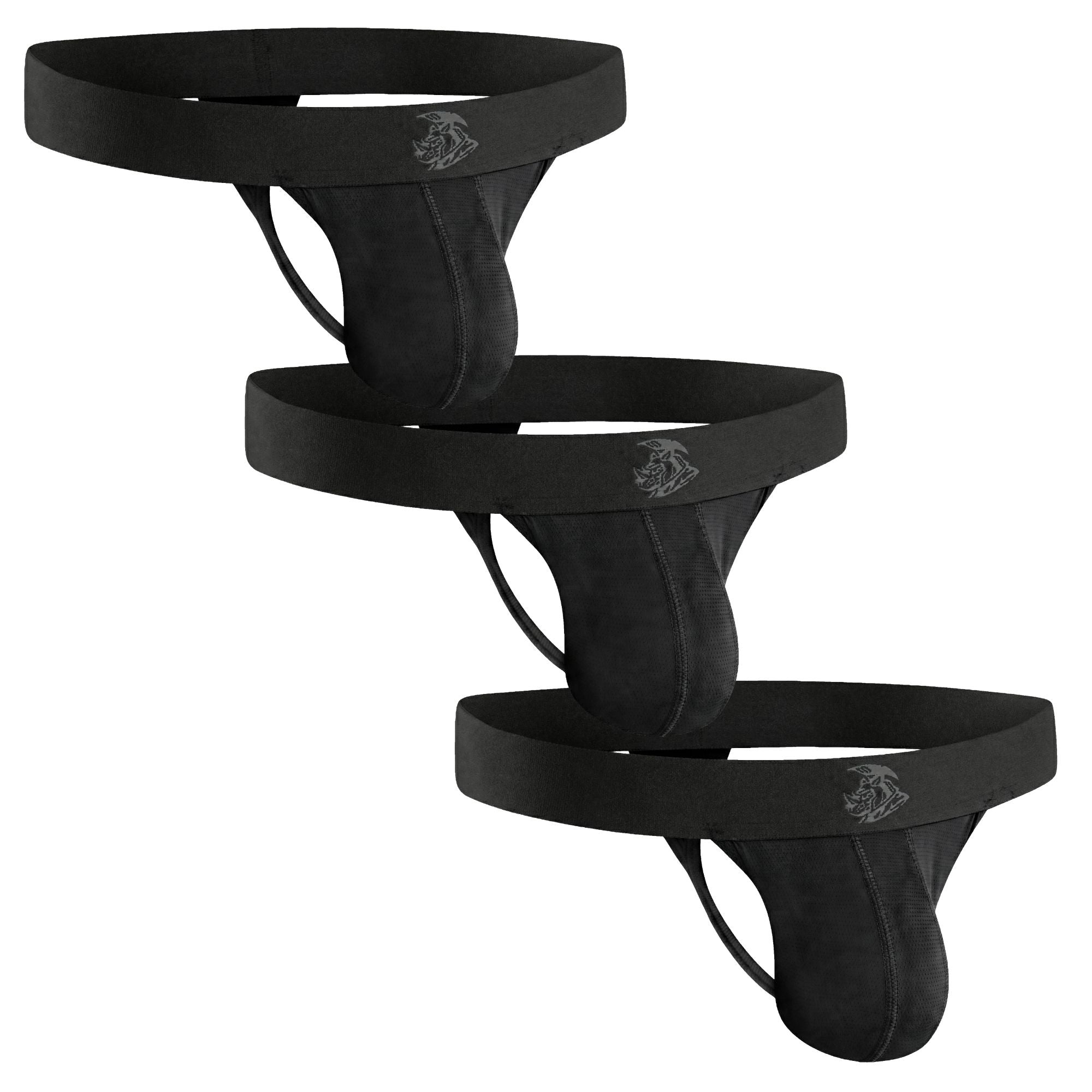 Nylon 0in Mesh Thong No Fly 3pk Black