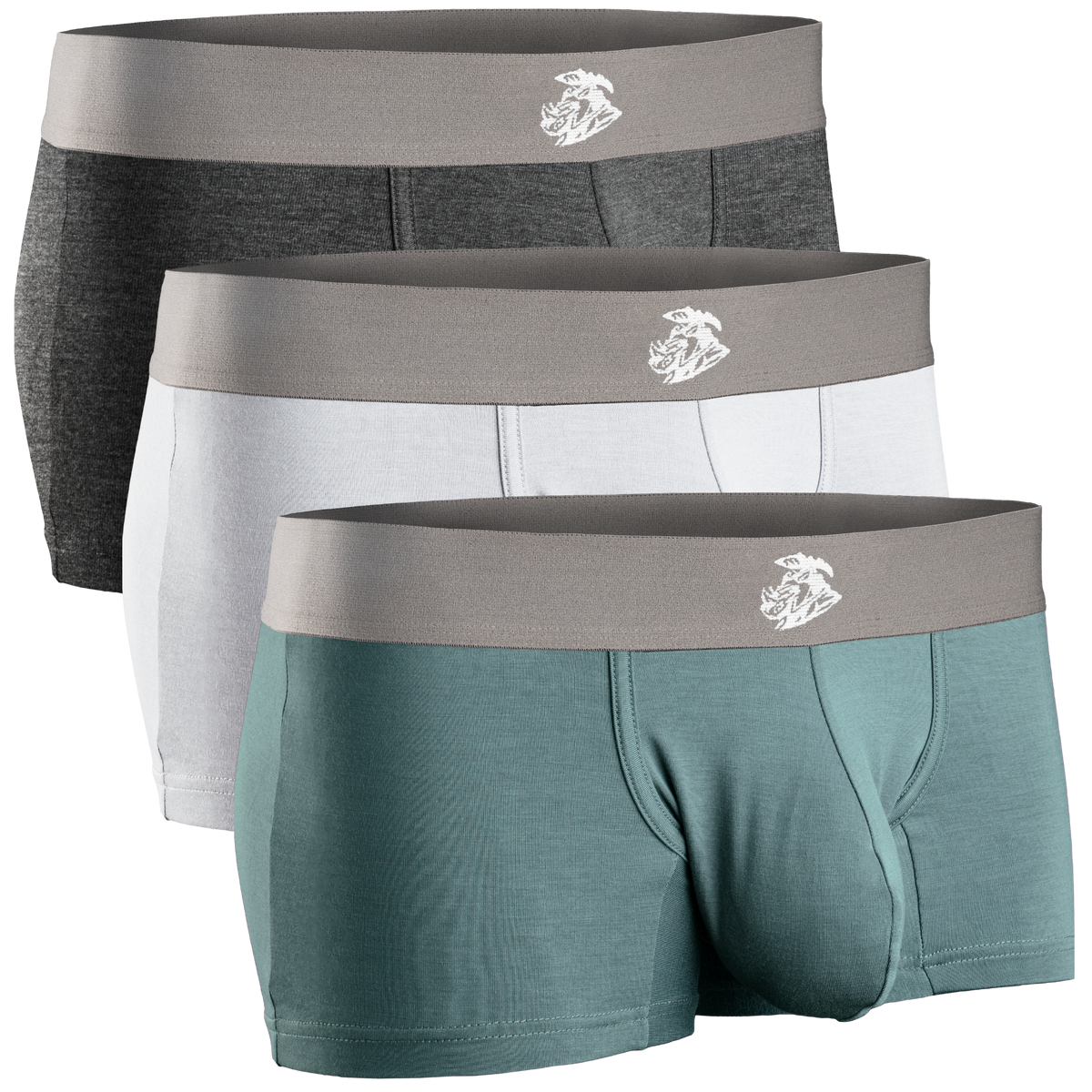 Boxers Modal 3in Sin Abertura 3pk Gris Melange/Gris Pizarra/Blanco