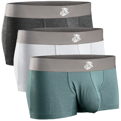 Modal 3in Boxer Briefs No Fly 3pk Heather Gray/Slate Gray/White