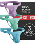 Tanga Modal 0in sin bragueta 3 unidades Lavanda/Agua/Azul brillante
