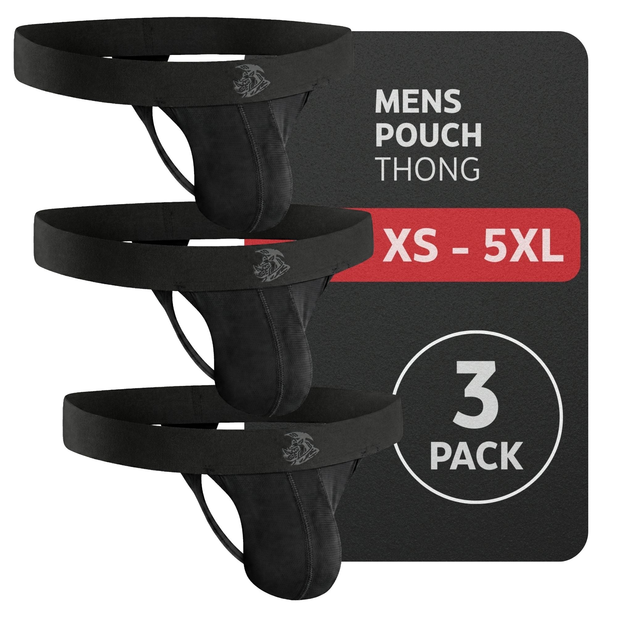 Nylon 0in Mesh Thong No Fly 3pk Black