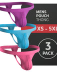 Modal 0in Thong No Fly 3pk Light Red/Sky Blue/Mulberry