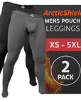 Brushed Nylon 28in Leggings V Fly 2pk Black/Gray