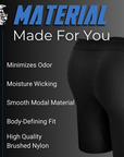 Nylon Seamless 7in Boxer Briefs No Fly 3pk Black/Heather Gray/Slate Green