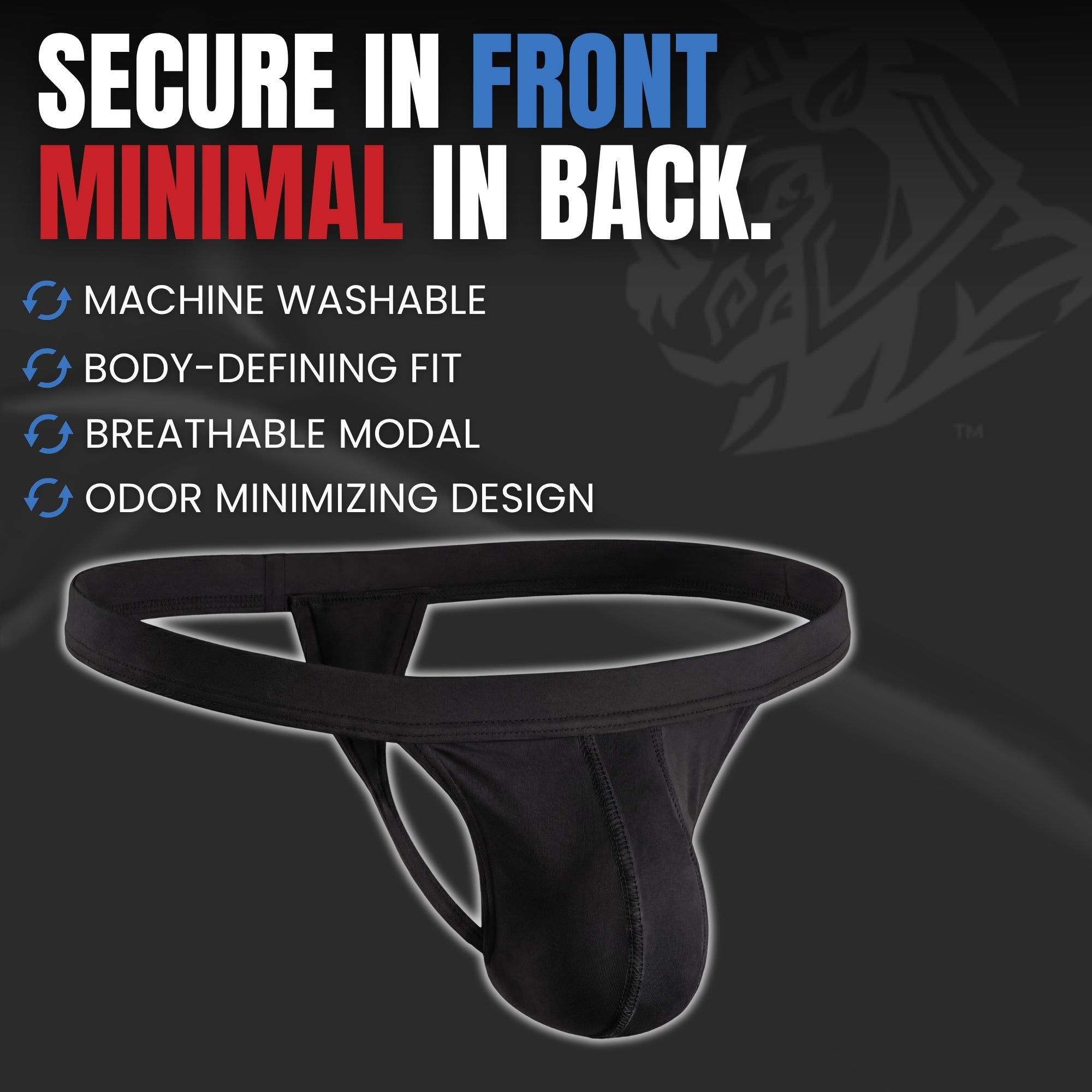 Modal 0in Thong No Fly 3pk Black