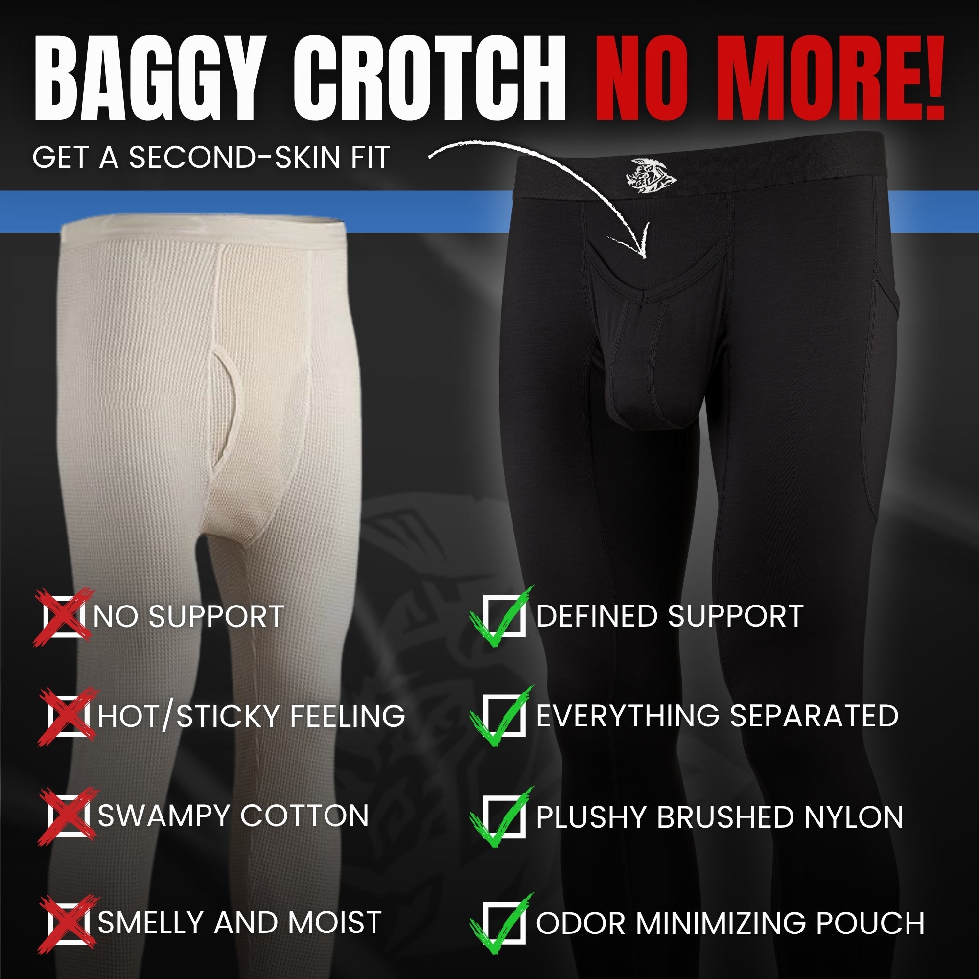 Brushed Nylon 28in Leggings Leggings V Fly 1pk Black