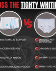 Nylon 3in Boxer Briefs No Fly 4pk Black/Cyan/Gray/White