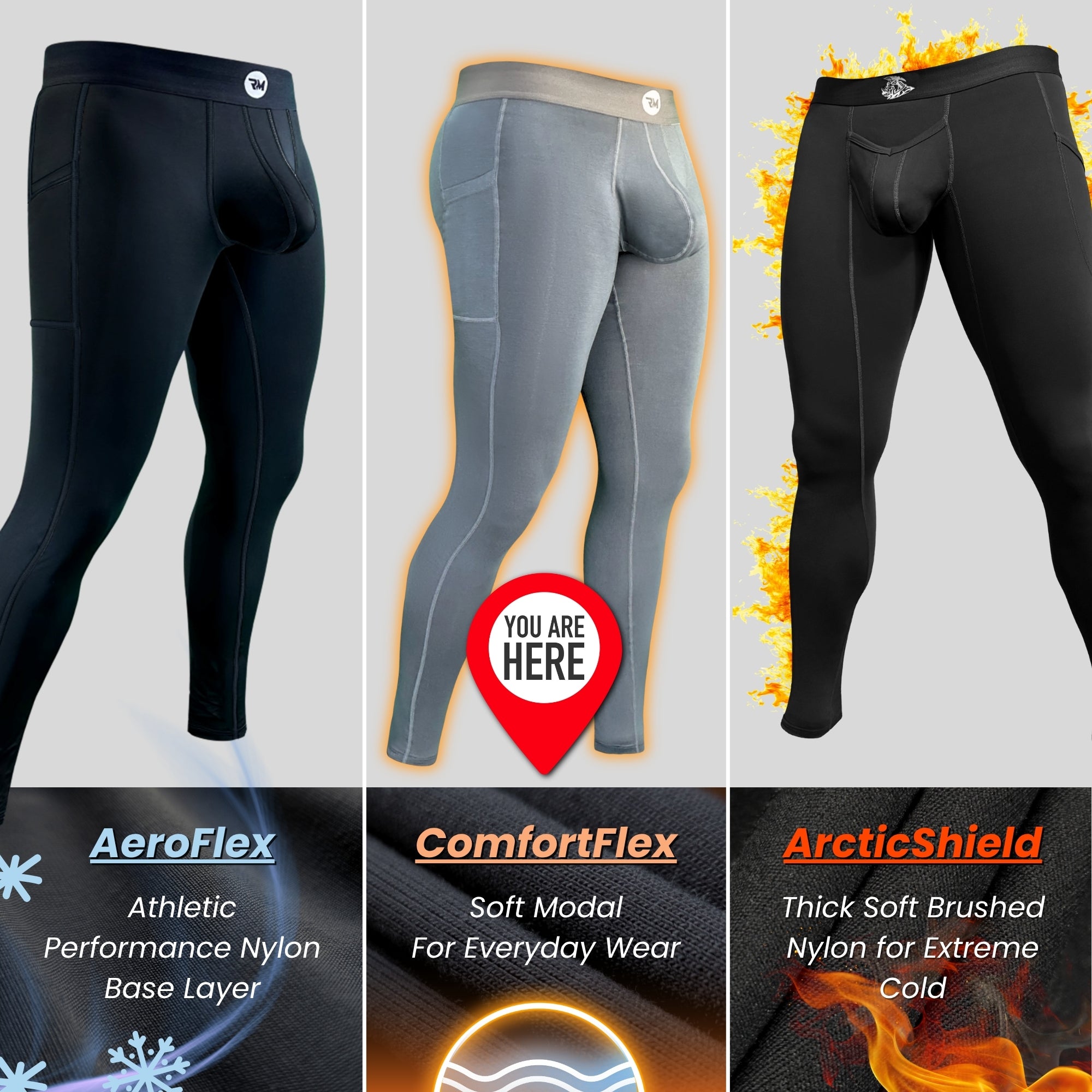 Modal 28in Leggings No Fly 1pk Gray – Real Men Apparel Company
