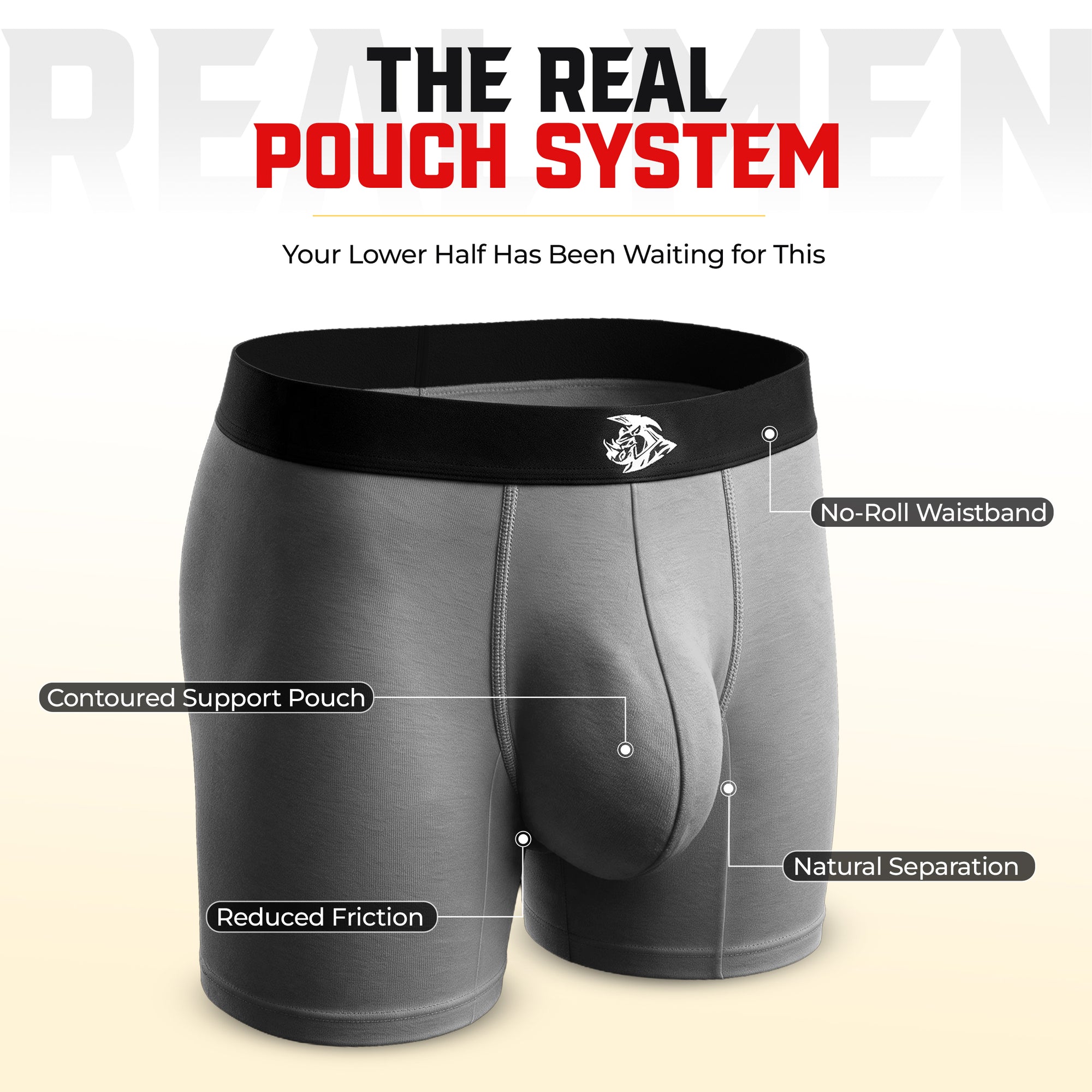 Bamboo 7in Boxer Briefs No Fly 4pk Black/Black/Blue/Gray