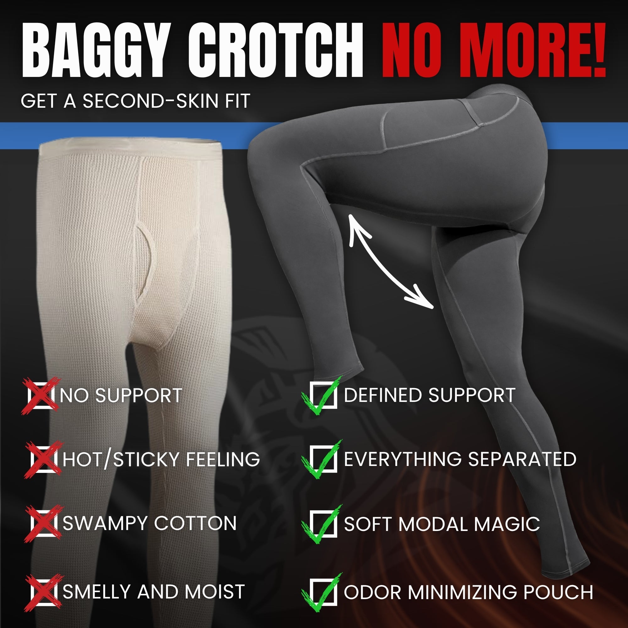 Modal 28in Leggings Leggings V Fly 2pk Black/Gray