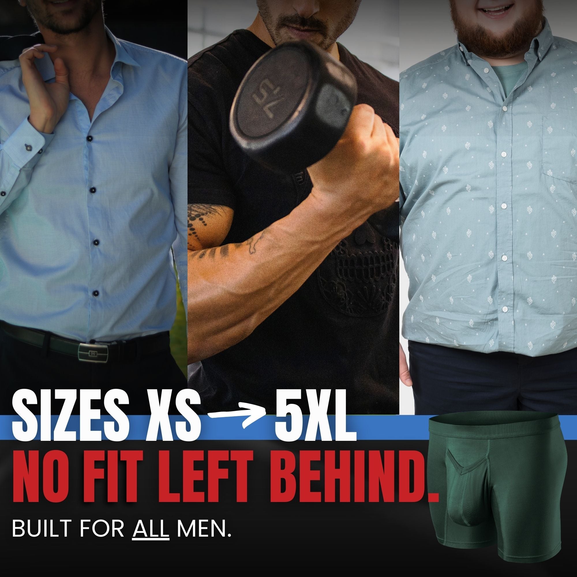 Modal 7in Boxer Briefs V-Fly 3pk Green/Red/White