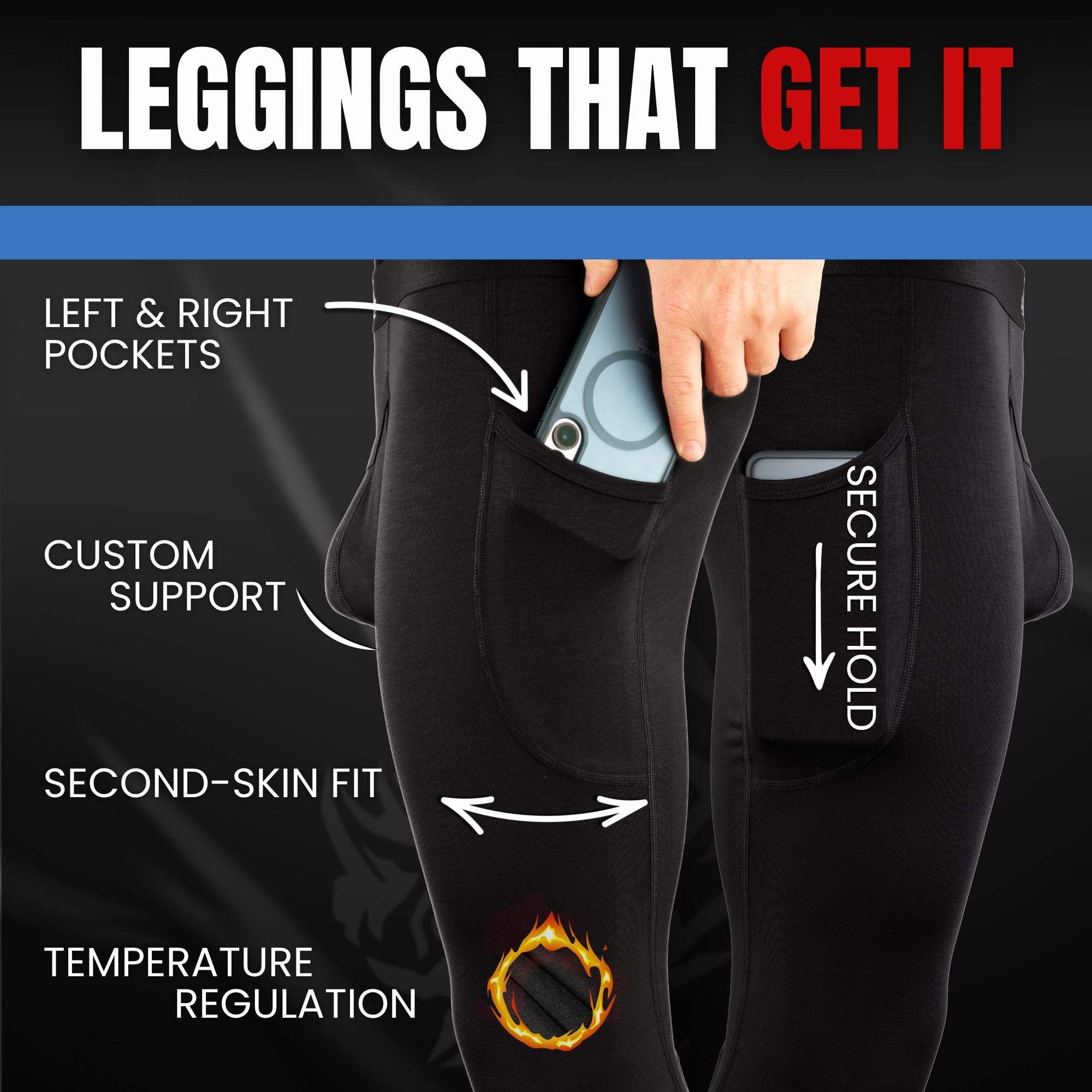 Brushed Nylon 28in Leggings V Fly 1pk Black