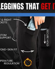 Brushed Nylon 28in Leggings V Fly 1pk Black