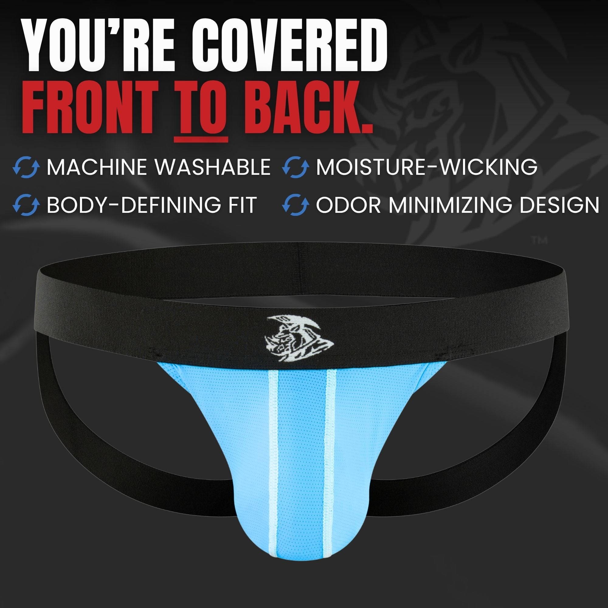 Nylon 0in Mesh Jockstrap No Fly 3pk Black/Light Blue/Red