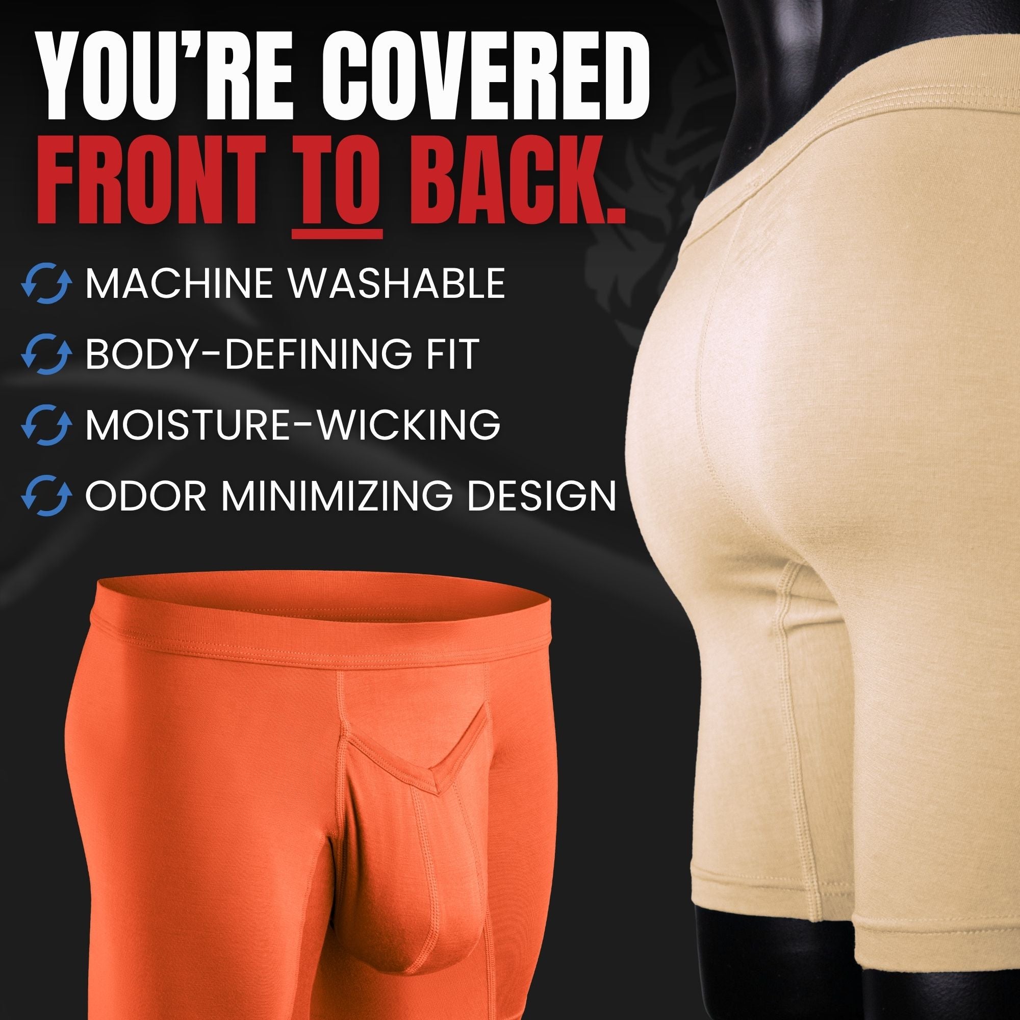 Modal 7in Boxer Briefs V-Fly 3pk Gold/Orange Brick/Sand