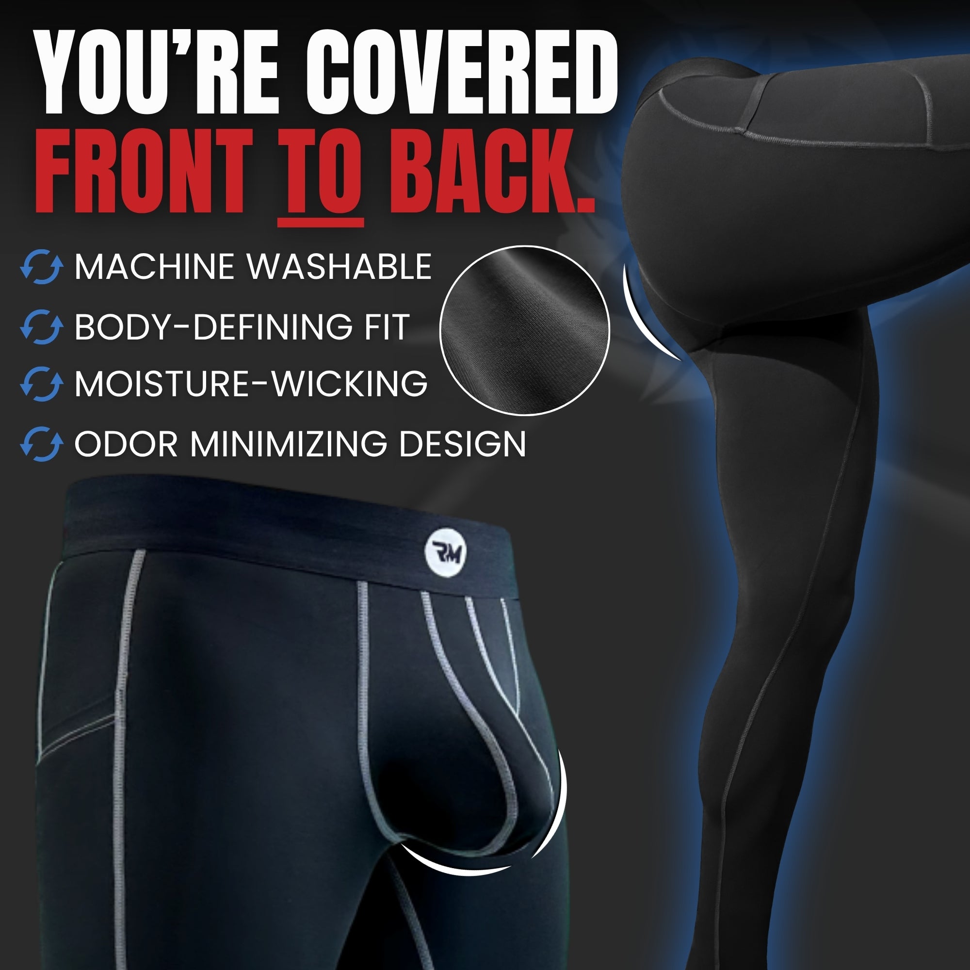 Nylon 28in Leggings No Fly 1pk Black - Gray Stitch