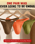 Modal 0in Thong No Fly 3pk Brown/Olive Green/Orange