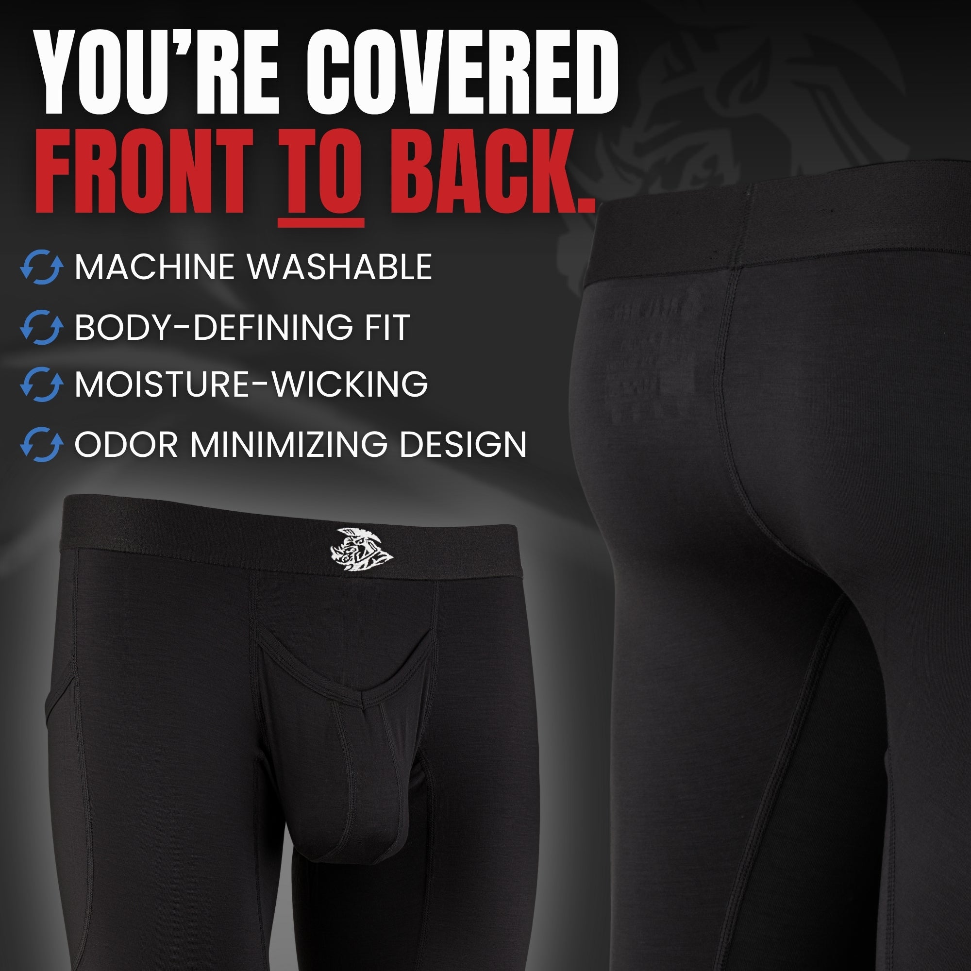 Brushed Nylon 28in Leggings Leggings V Fly 1pk Black