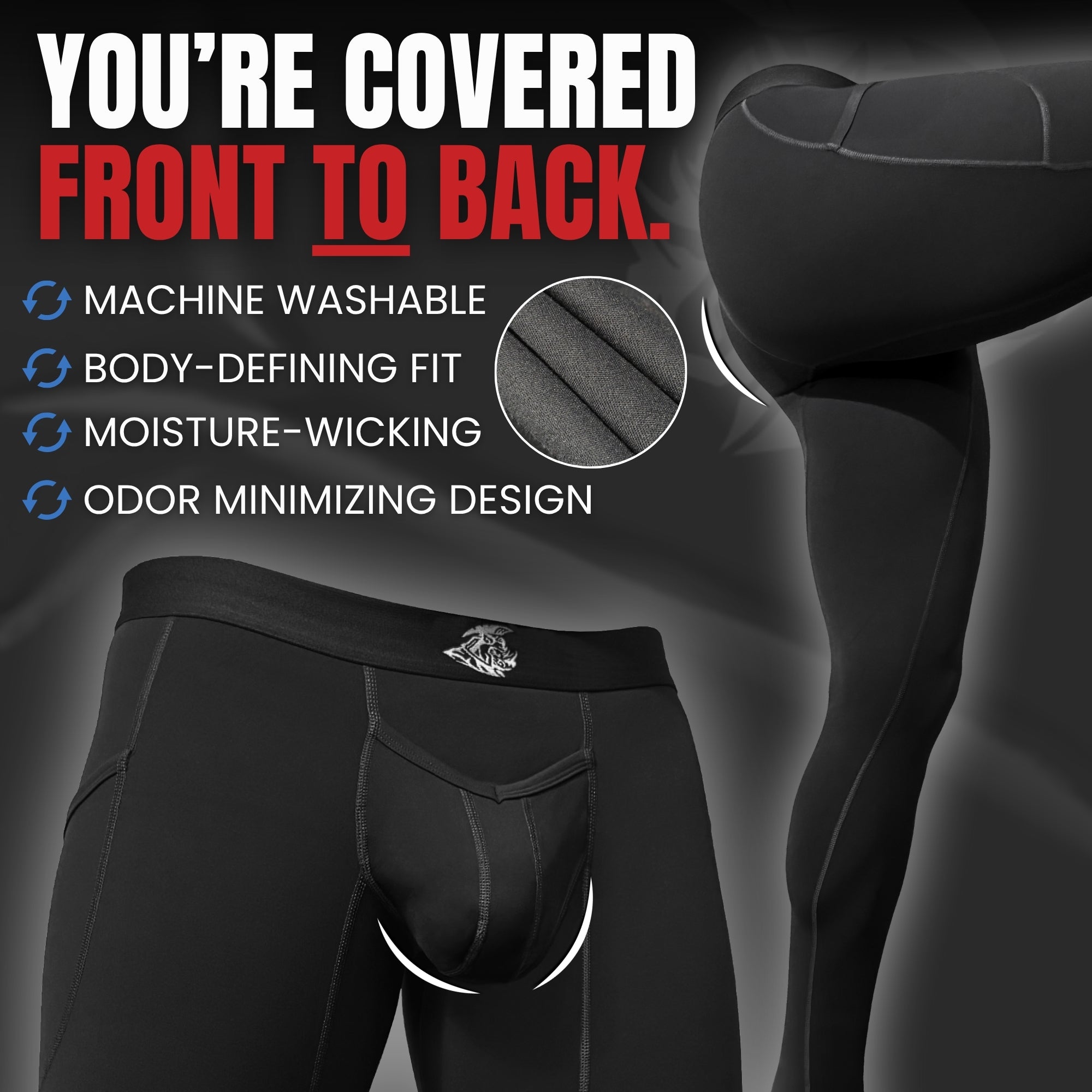 Brushed Nylon 28in Leggings V Fly 1pk Black