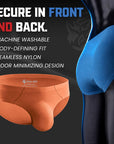 Seamless Brushed Nylon 0in Briefs No Fly 3pk Black/Night Fall/Red Stone