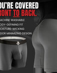 Nylon 7in Boxer Briefs No Fly 2pk Black/Gray
