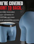 Nylon 7in Boxer Briefs No Fly 4pk Black/Black/Blue/Gray