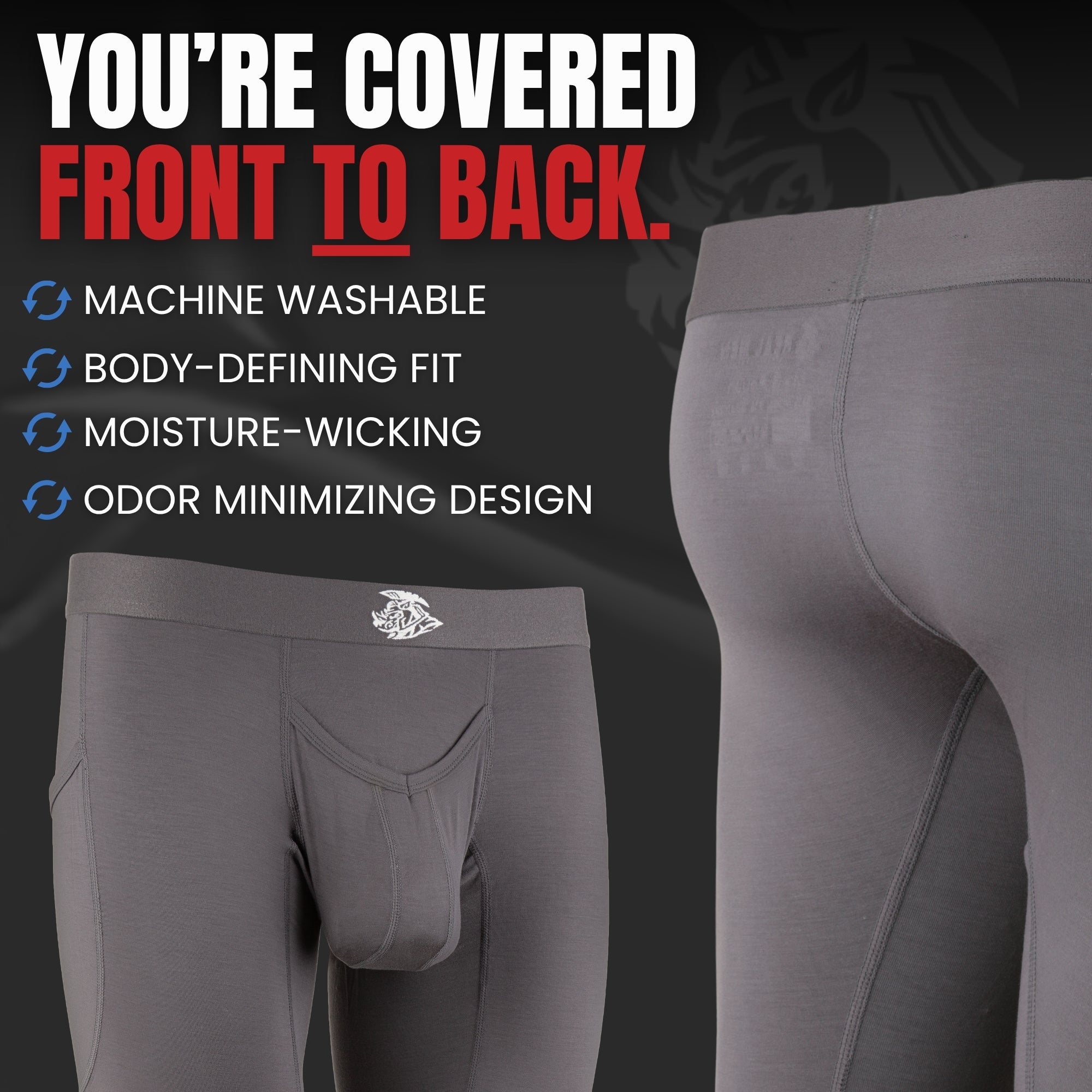 Brushed Nylon 28in Leggings Leggings V Fly 1pk Gray